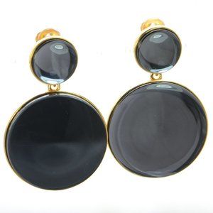 Oscar de la Renta Bold Resin Mirror Drop Clip-On Earrings